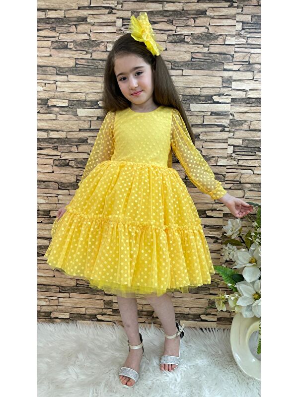 Mnk Baby & Kids Katkat Prenses Dantel Tokalı Kız Çocuk Elbise MNK0306