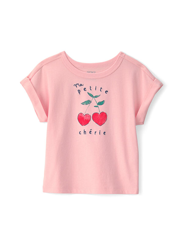 Carter's Küçük Kız Çocuk Tişört 2 Yaş-5 Yaş Pembe