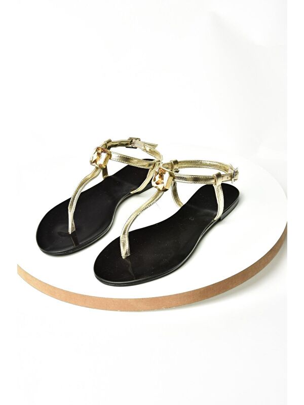 S2720952 Altın Kadın Sandalet - Görsel 2