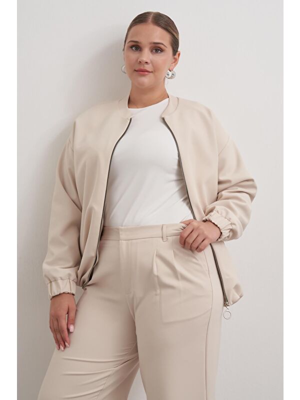 Mylinemoda Cep Detaylı Astarlı Stoperli Bomber Ceket