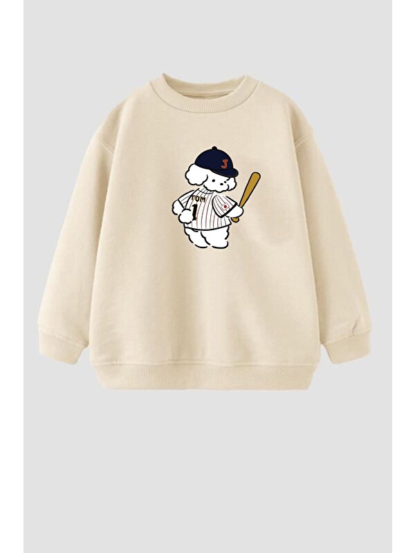 Monila Erkek Çocuk Baskılı 3 İplik Kumaş Pamuklu Sweatshirt