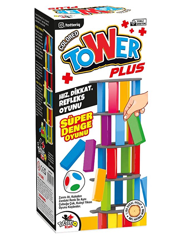 Vardem Oyuncak Renkli Plus Tower Süper Denge Oyunu 54 Adet - Standart