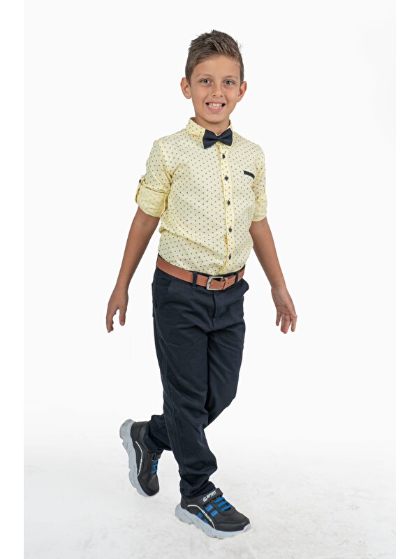 Mnk Baby & Kids Baskılı Oxford Erkek Çocuk Gömlekli Takım MNK0322A