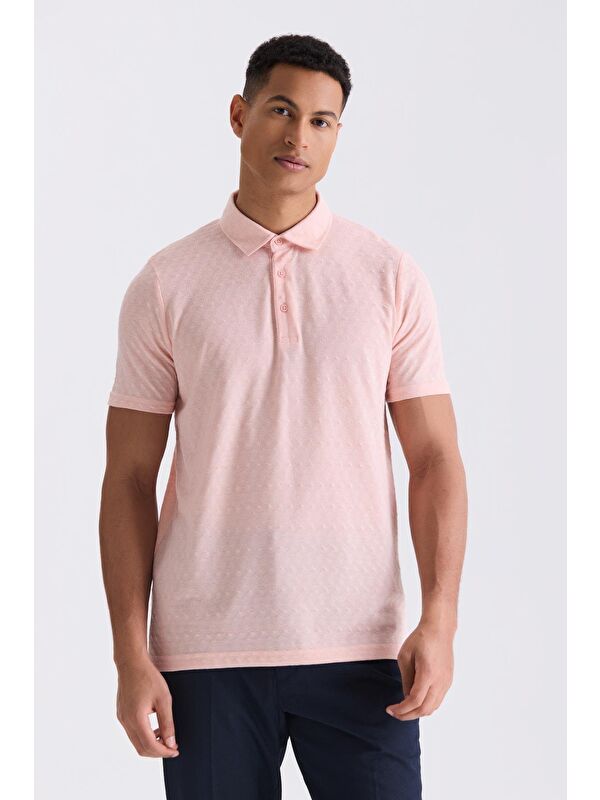 JAKAMEN Pembe Slim Fit Polo Yaka T-Shirt