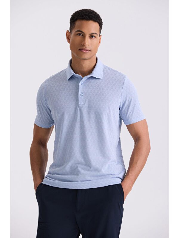 JAKAMEN Mavi Slim Fit Polo Yaka T-Shirt