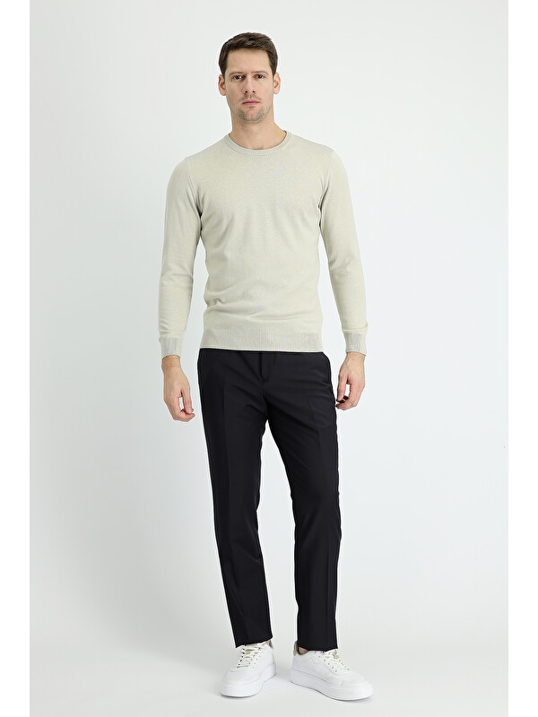 Kiğılı Slim Fit Dar Kesim Yünlü Klasik Kumaş Pantolon