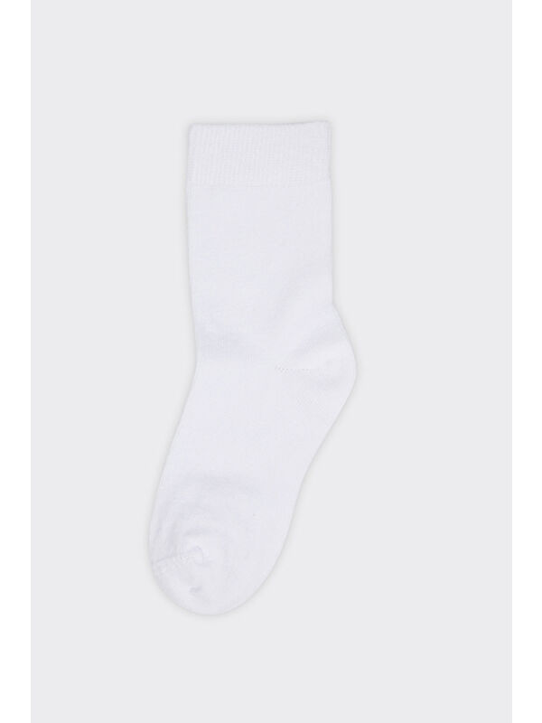 Panço Unisex Çocuk 2'li Basic Beyaz Soket Çorap