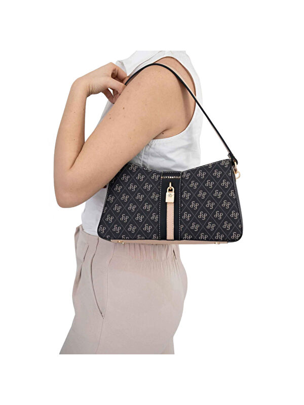 Silver Polo Kadın Omuz Çantası 1102-46718 SILVER POLO ÇAPRAZ BAYAN ÇANTASI M178 FÜME-MAT SİYAH-TEN