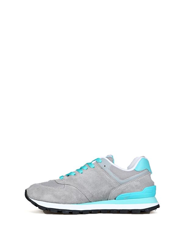 Chile Hakiki Deri Gri - Turkuaz Kadın Spor Ayakkabı - Görsel 5