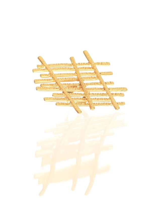 Labalaba Kadın Mat Altın Kaplama Çit Model Ayarlanabilir Büyük Bohem Yüzük