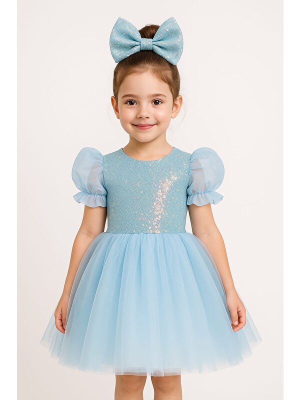 Mnk Baby & Kids Balon Kol Pul Payet Kız Çocuk Tütü Elbise M00751