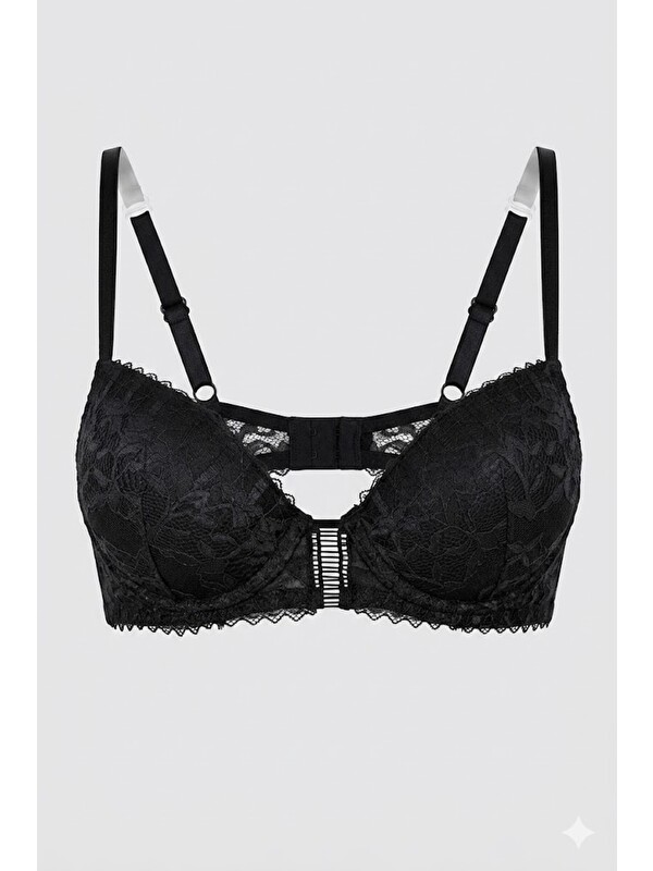 C&City Push Up Dantel Detaylı Sütyen C18365 Siyah