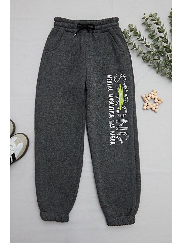 Fullamoda 3 İplik Stay Strong Baskılı Erkek Çocuk Jogger Eşofman Altı