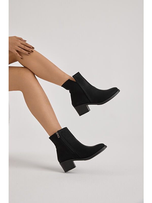 Tonny Black Siyah Tonny Black Cilt Termo Kadın Taban Fermuarlı Topuklu Bot