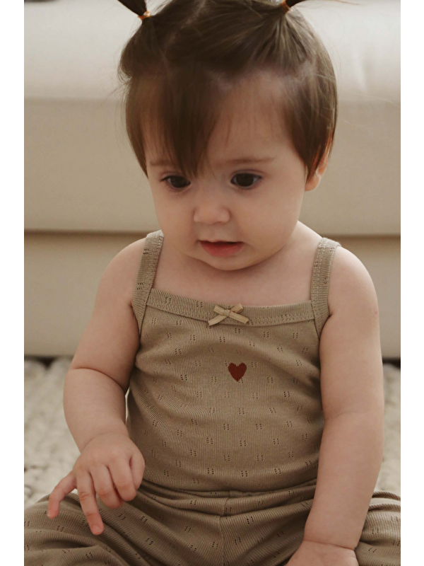 Oh La La Koala For Little Ones Kalp Nakışlı İp Askılı Bebek Body