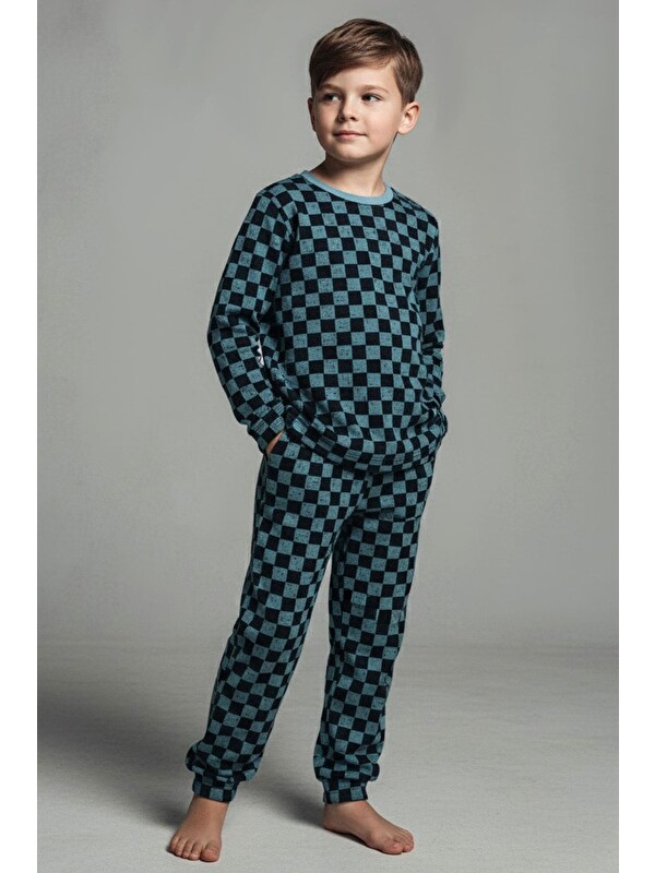 Breeze Erkek Çocuk Pijama Takımı Ekose Desenli Karışık Renk (4-8 Yaş)