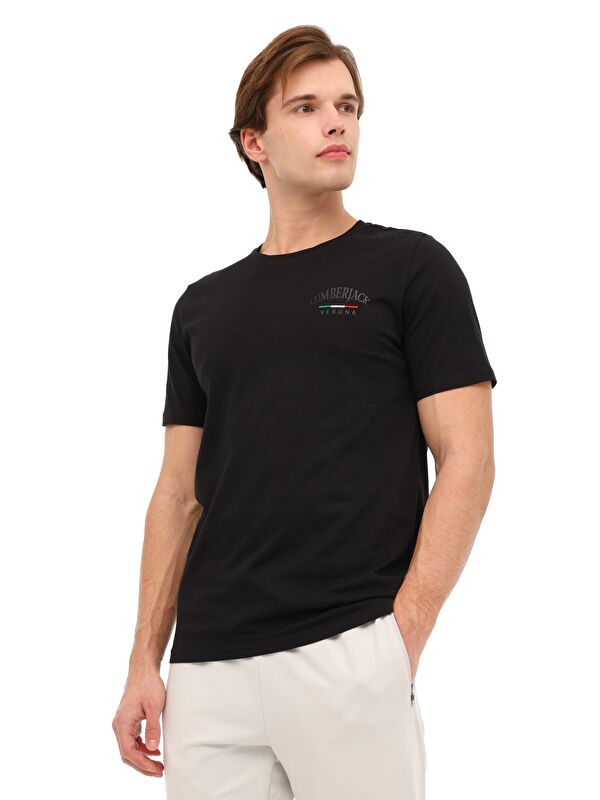 Lumberjack ML EZIO 11ITL1088 6FX Siyah Erkek Kısa Kol T-Shirt