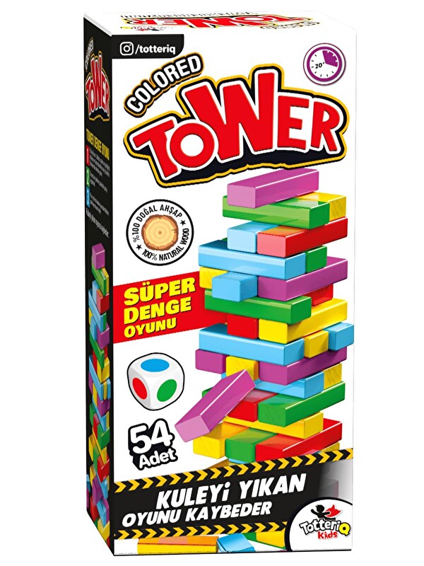 Vardem Oyuncak Renkli Tower Süper Denge Oyunu 54 Adet - Standart