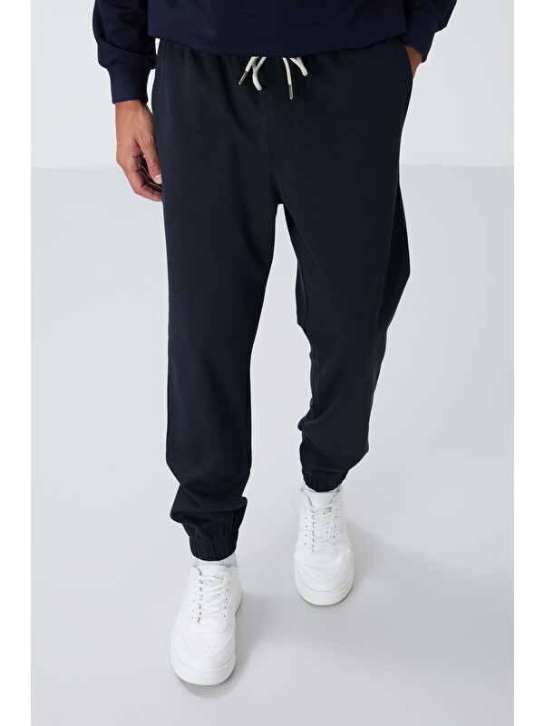 Air Jones İndigo Yüzeyi Dokulu Standart Fit  Eşofman Alt - 82156