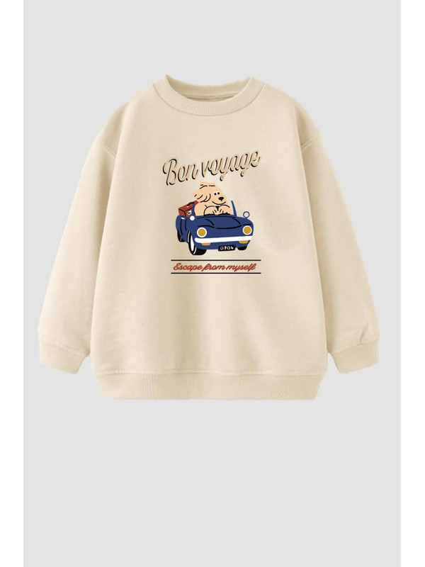 Monila Erkek Çocuk Baskılı 3 İplik Kumaş Pamuklu Sweatshirt