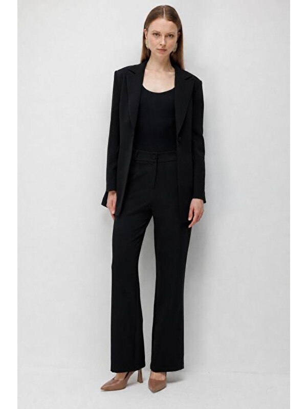 Mizalle Basic Double Klasik Siyah Pantolon