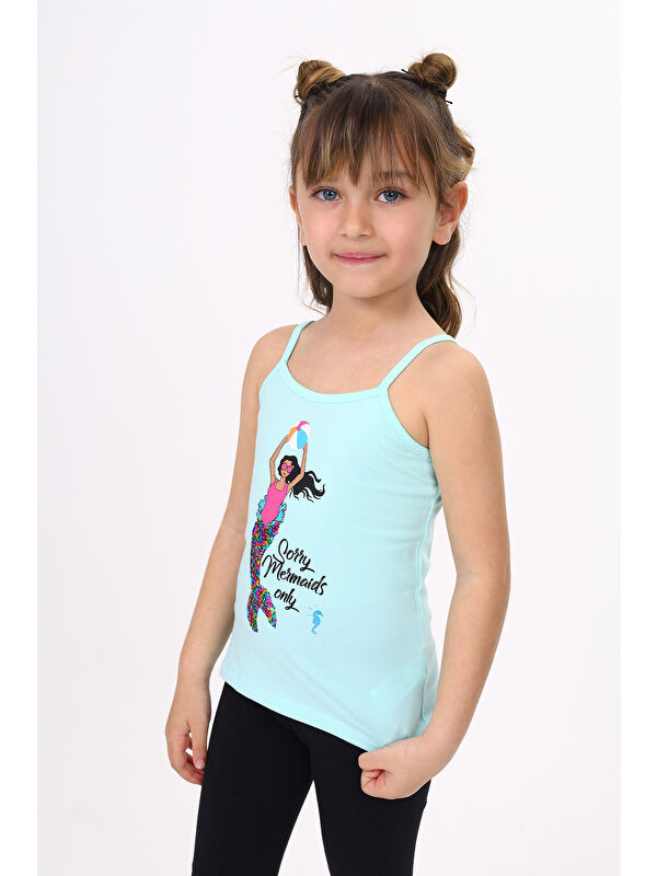 Toontoykids Kız Çocuk Deniz Kızı Baskılı Pul İşlemeli Atlet