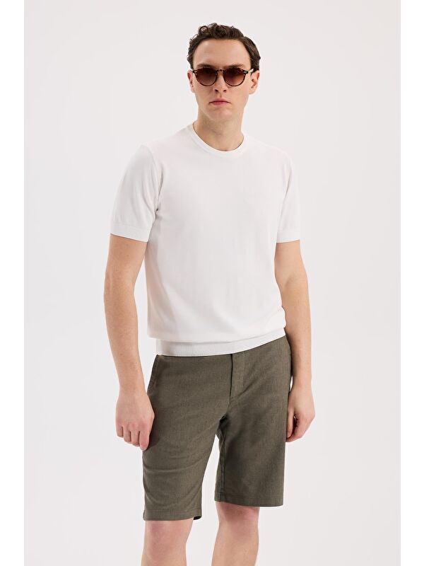 JAKAMEN Beyaz Slim Fit Bisiklet Yaka Rayon T-Shirt
