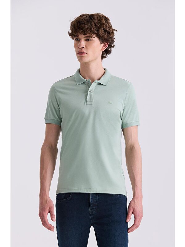 JAKAMEN Yeşil Slim Fit Polo Yaka T-Shirt