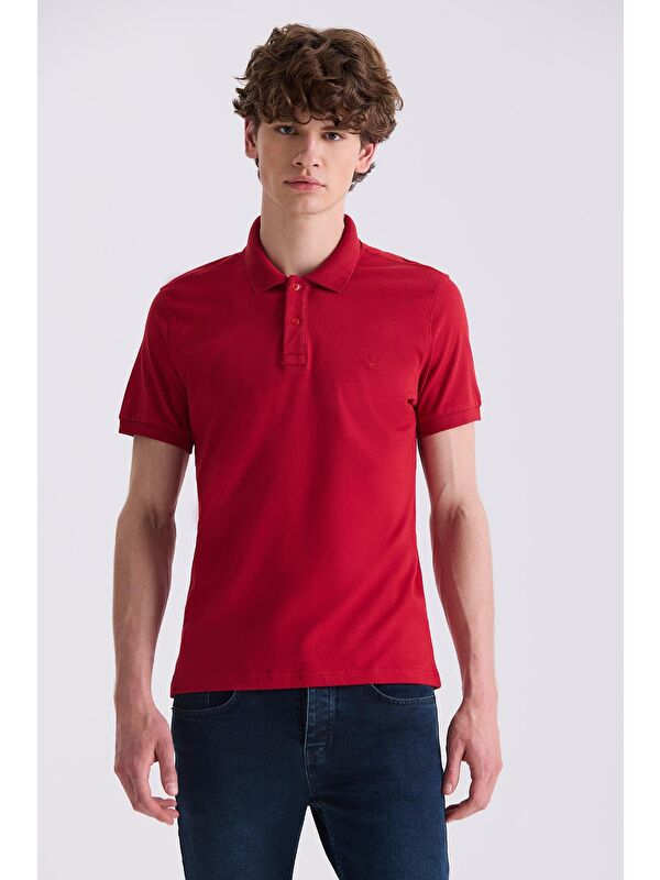 JAKAMEN Kırmızı Slim Fit Polo Yaka T-Shirt
