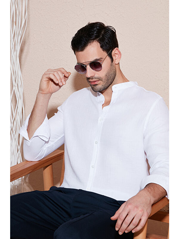 Buratti Pamuklu Regular Fit Hakim Yaka %100 Pamuk Gömlek CF25S127702