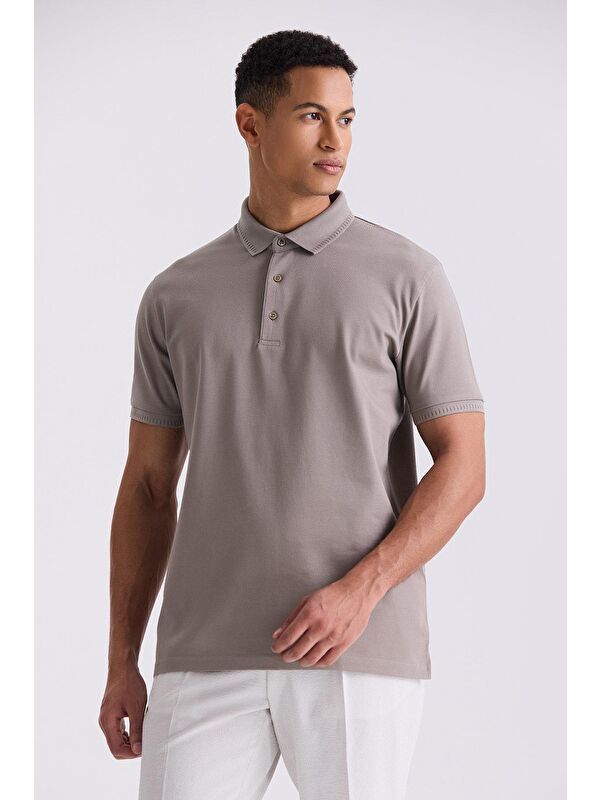 JAKAMEN Kum Slim Fit %100 Pamuk Merserize Polo Yaka T-Shirt