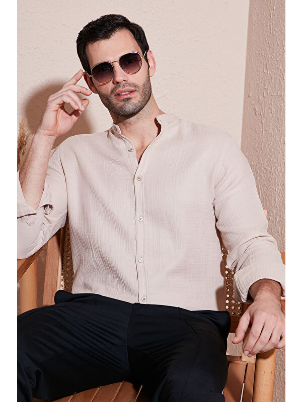Buratti Pamuklu Regular Fit Hakim Yaka %100 Pamuk Gömlek CF25S127702