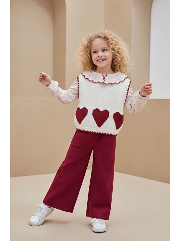 Mnk Baby & Kids İspanyol Paça Gömlekli Süeterli Kız Takım M00798