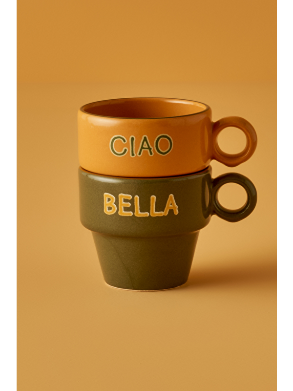 Bella Maison Line Espresso 2'li Set Hardal-Yeşil (105 cc)