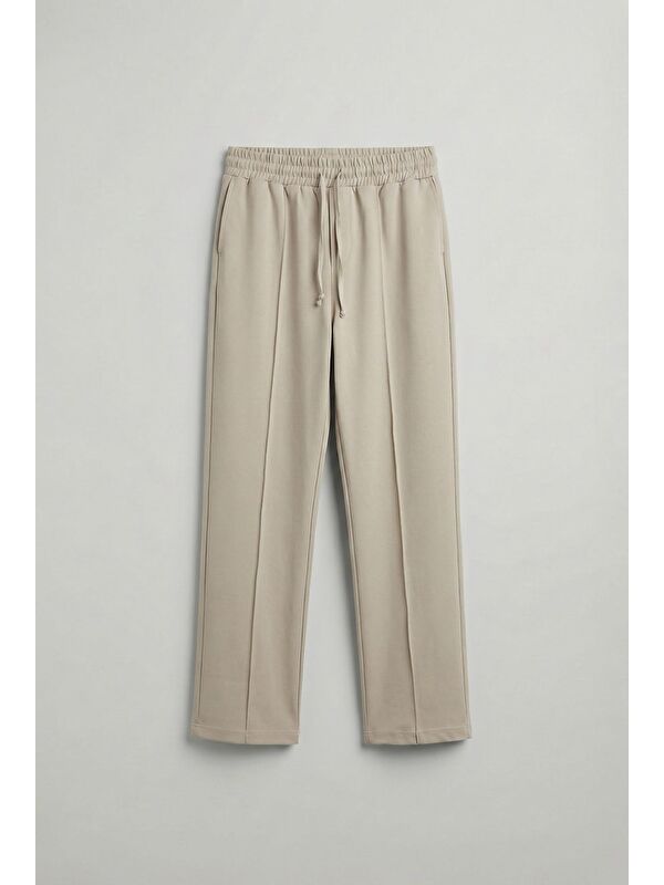Abluka Online Erkek Beli Lastikli Baggy Pantolon Krem