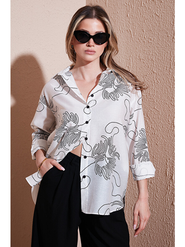 Lela Desenli Regular Fit Uzun Kollu Gömlek 6773200