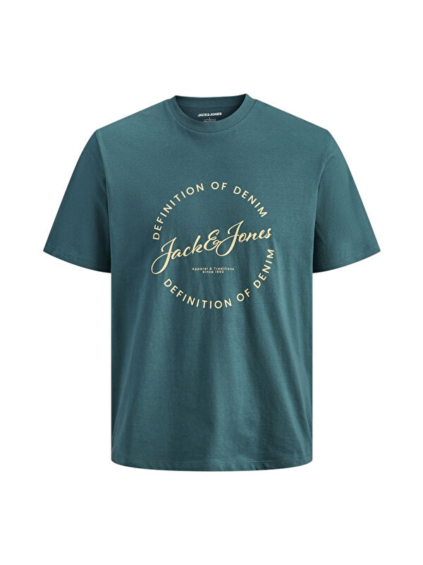 Jack & Jones Plus Jjgrayson Pamuklu Regular Fit Baskılı Bisiklet Yaka T Shirt 12294514
