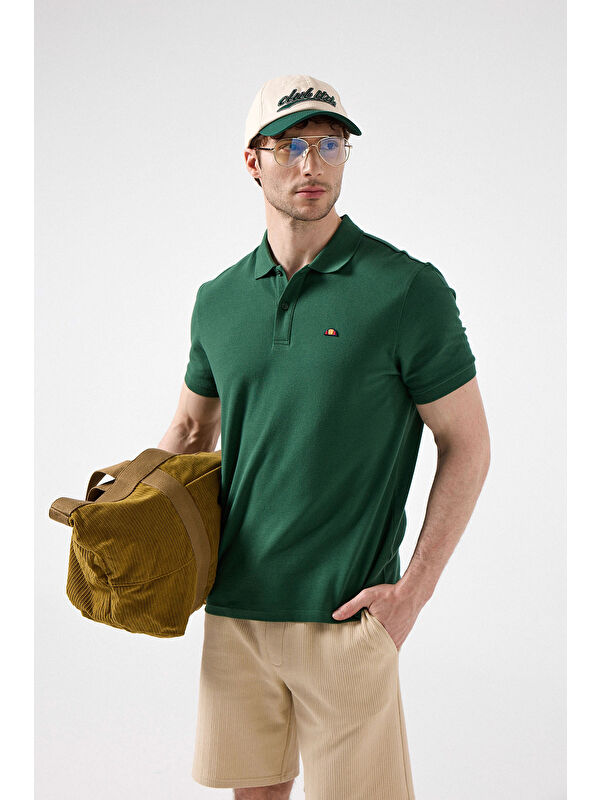 Ellesse % 100 Pamuk Regular Fit Düğmeli Polo Yaka T Shirt 6SM5044-GRN