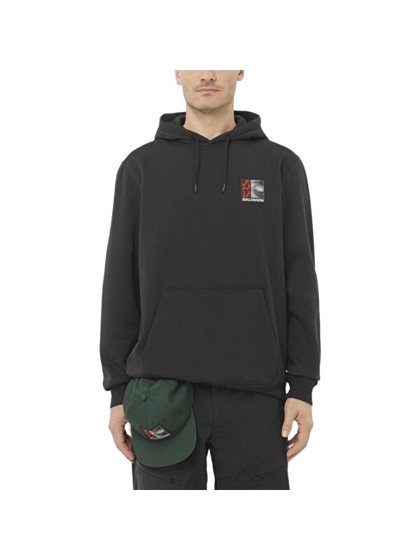 Salomon Freestyle Unisex Siyah Kapüşonlu Sweatshirt