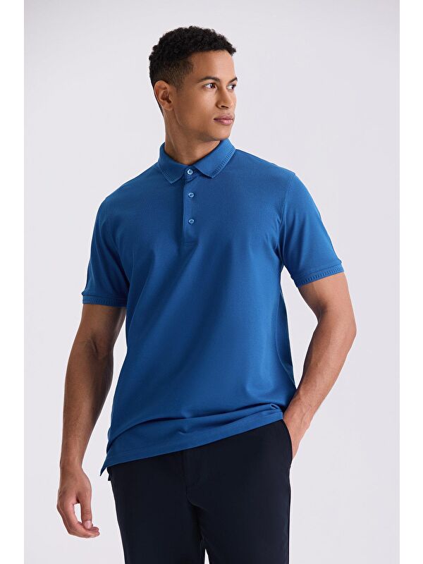 JAKAMEN Saks Slim Fit %100 Pamuk Merserize Polo Yaka T-Shirt