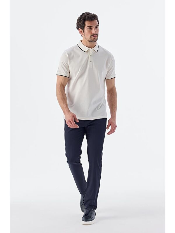 JAKAMEN Bej Slim Fit %100 Pamuk Polo Yaka T-Shirt