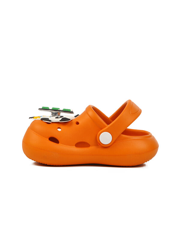 Turuncu Unisex Çocuk Sabo Terlik Yumurcak - Görsel 3