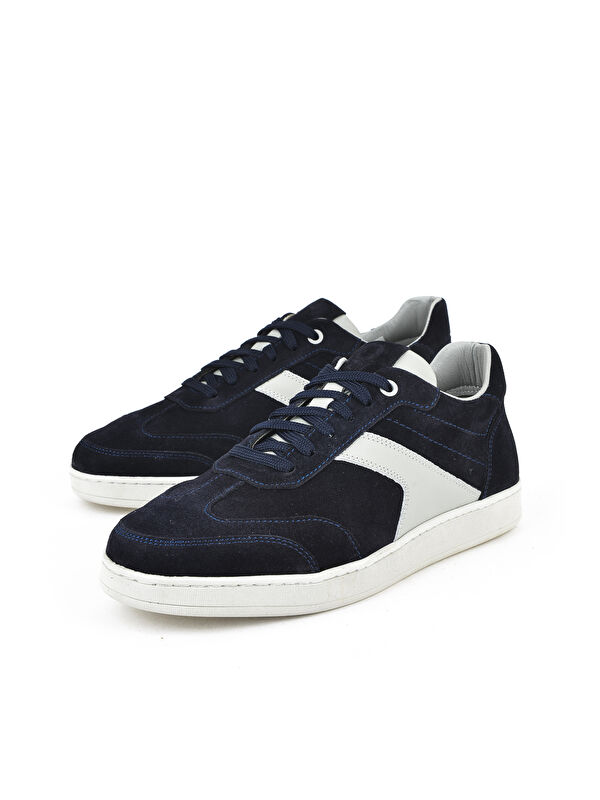 Erkek Hakiki Deri Sneaker 151983ZX30 Lacivert - Görsel 6