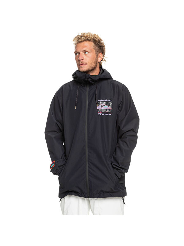 Quiksilver High In The Hood Unisex Mor Snowboard Ceketi Erkek Kayak ve Kar Montu