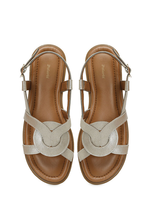 325053.Z 5FX Altın Kadın Düz Sandalet - Görsel 5