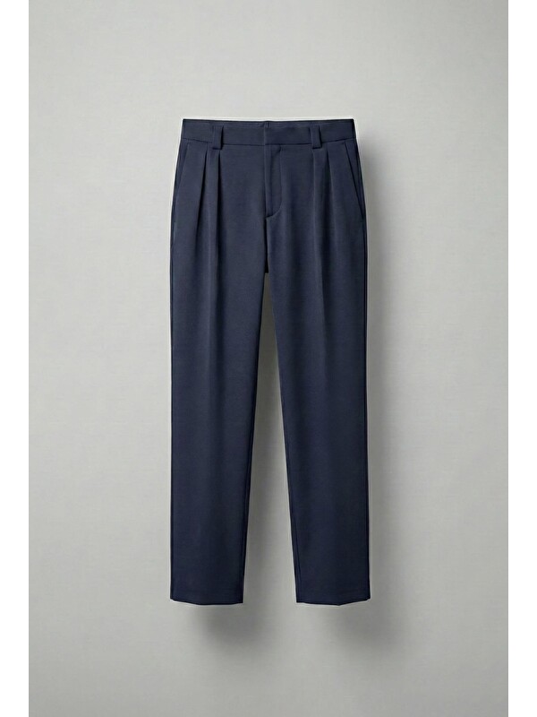 Abluka Online Erkek Baggy Fit Kumaş Pantolon Lacivert
