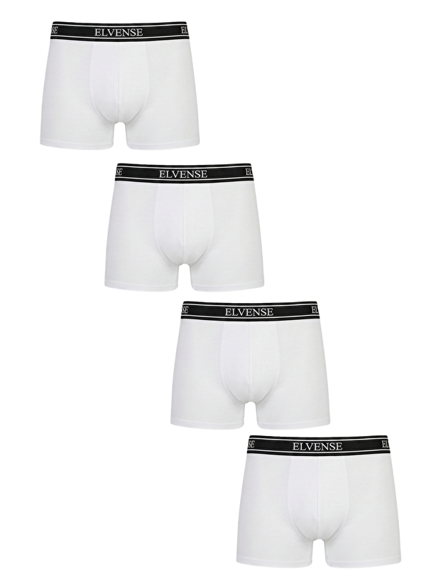 Elvense Erkek Karışık Renk 4'lü Paket % 100 Pamuklu Elastanlı Kutulu Boxer