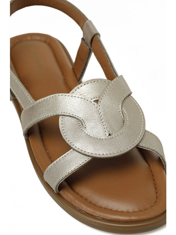 325053.Z 5FX Altın Kadın Düz Sandalet - Görsel 8