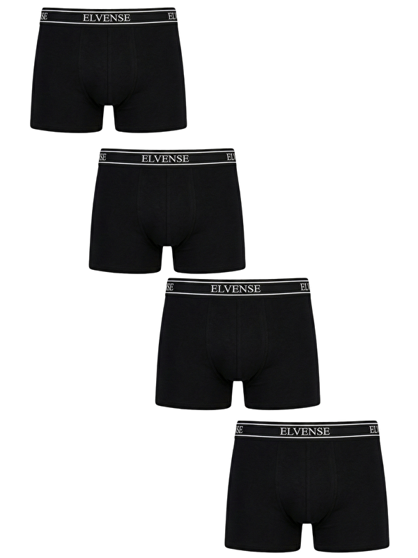 Elvense Erkek Karışık Renk 4'lü Paket % 100 Pamuklu Elastanlı Kutulu Boxer