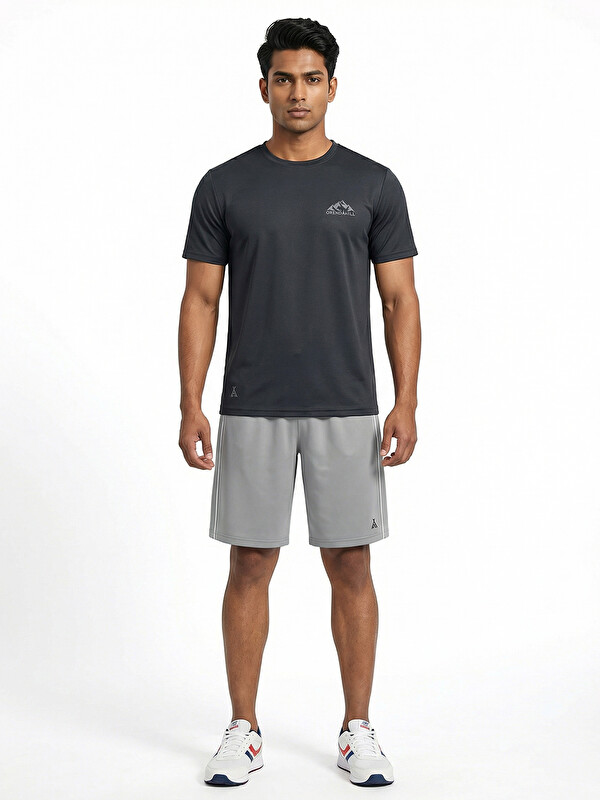 ORENDAHİLL ORENDAHILL Erkek Spor Tişört Hızlı Kuruyan Esnek Regular Fit Basic Gym Activewear